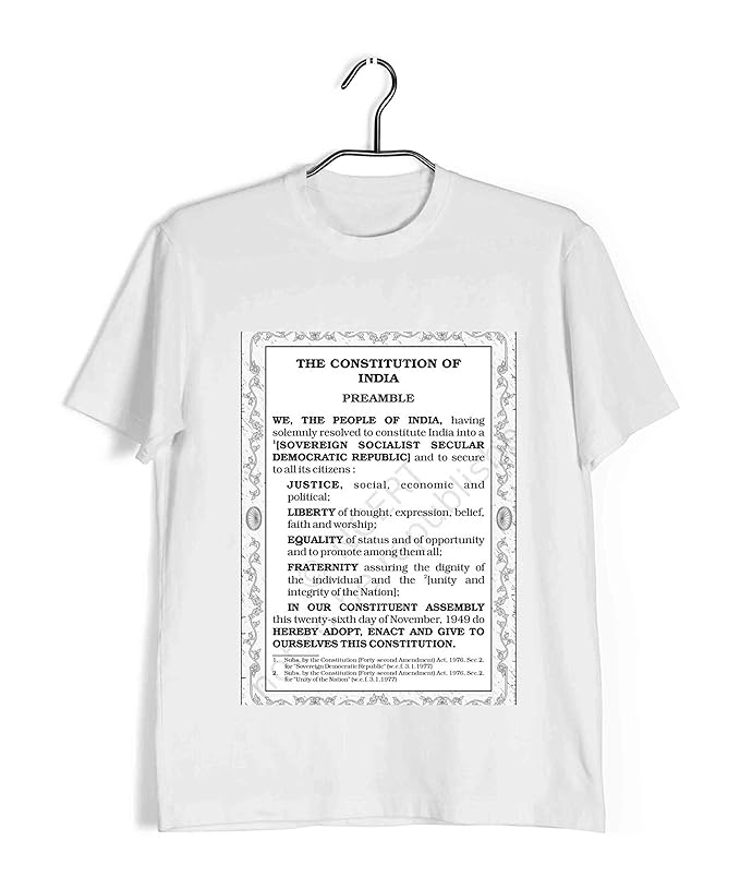 Aaramkhor Protest Round Neck Half Sleeve T-Shirt for Men | Preamble of Our Constitution | Politics